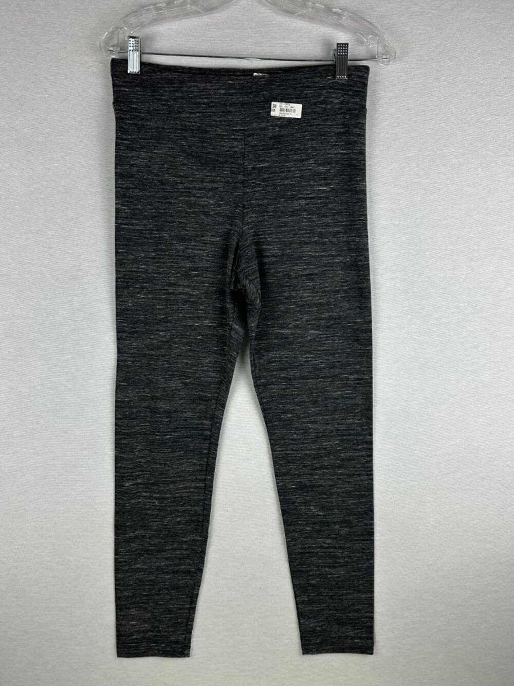 TIME and TRU WOMEN'S LEGGINS GRAY SPACE-DYE PATTERN HIGH-RISE WAIST SIZE M(8-10)